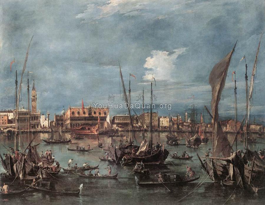 The Molo and the Riva degli Schiavoni from the Bacino di San Marco - 弗朗西斯科·格拉蒂